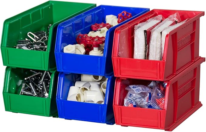 Akro-Mils Hanging Storage Bins and Wall Mount Panel Bundle (12-Pack + Single)