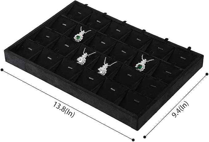 Stackable Jewelry Trays, Velvet Earring Box,Premium Necklace Box,Luxury Jewelry Display Case,Black Pendant Trays