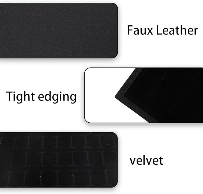Rocutus Ring Display Tray, 3 Pack Velvet Jewelry Organizer 100 Slot Ring Holder, Earring & Necklace Storage, Gift for Jewelry Lovers, 13.8x9.5x1.3 Inch