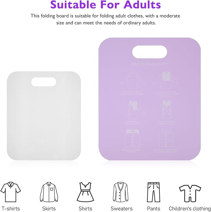 2pcs Shirt Folding Boards for Adults Boy Girl Clothing Folding Tool for Easy Laundry Portable Folder for Organizing Shirts and Hoodies Dorm