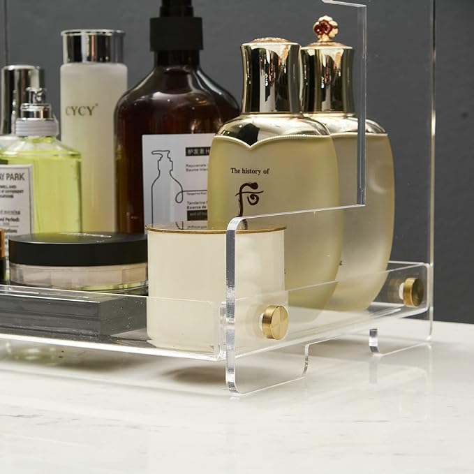 Bathroom Counter Organizer 2-Tier Bathroom Organizer Countertop Cosmetics Organizer Vanity Storage Shelf Rack for Bathroom Bedroom Kitchen