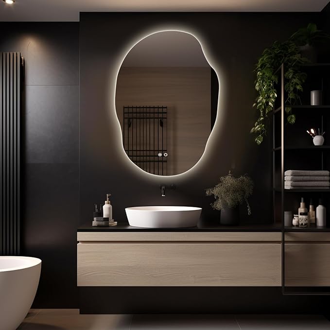 WallBeyond LED Bathroom Mirror with Lights, 25 x 35 Inch Led Bathroom Vanity Mirror for Wall, Anti Fog Mirror for Bathroom, 3 Colors and Dimmable Light, Horizontal/Vertical