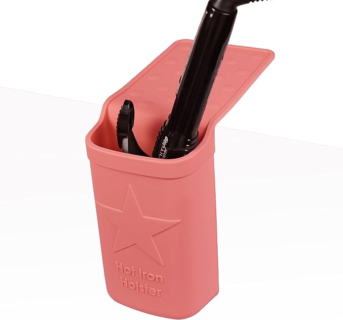 Hot Iron Holster | Adhesive-Free Silicone Storage Pocket for Organization and Travel | Heat Resistant to 500°F | Ideal for Curling Irons, Hair Straighteners, and other Hot Tools