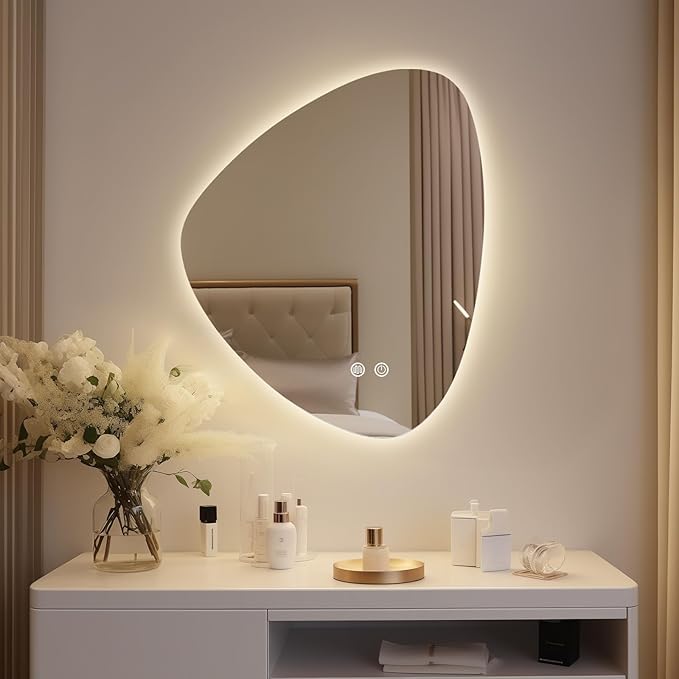 WallBeyond LED Bathroom Mirror with Lights, 19 x 24 Inch Led Bathroom Vanity Mirror for Wall, Anti Fog Mirror for Bathroom, 3 Colors and Dimmable Light