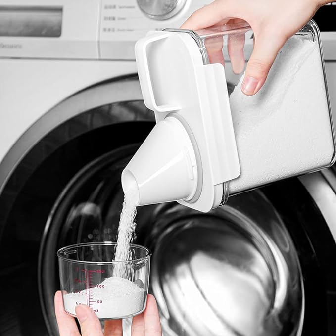 [2 Pack] Laundry Detergent Dispenser for Laundry Room Organization and Storage,37 Oz Laundry Soap Dispenser,Liquid Laundry Detergent Dispenser with 4 Removable Labels,BPA Free & PET Plastic,Clear