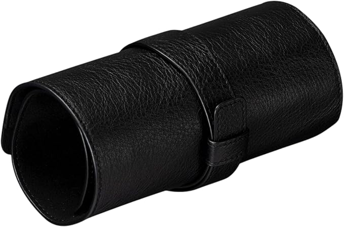 SENA Leather Watch Roll Organizer - 5 Slot Genuine Leather Travel Case for Watches, Watch Bands, Cables and Accessories - Compact, Elegant and Durable