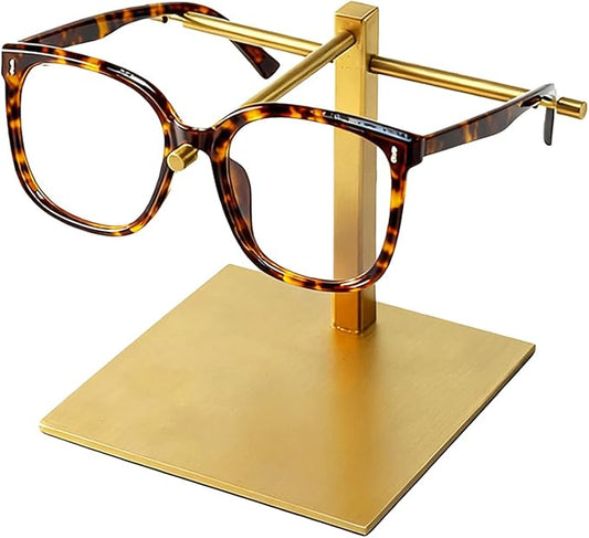 1-Tier Eyeglasses Holder, Titanium Brushed Sunglass Display Stand, Gold Eyeglass Stand, Eyeglass Holder for Nightstand（PATENT PENDING