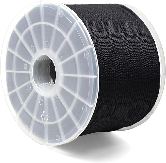 MERIANE Black Nylon Rope 1/8inch 500FT – Multipurpose Solid Braided Rope – Ideal Use for Camping, Clothesline, Marine, Flag Line – Abrasion & UV Resistant – Shock Absorption Rope for Indoor Outdoor