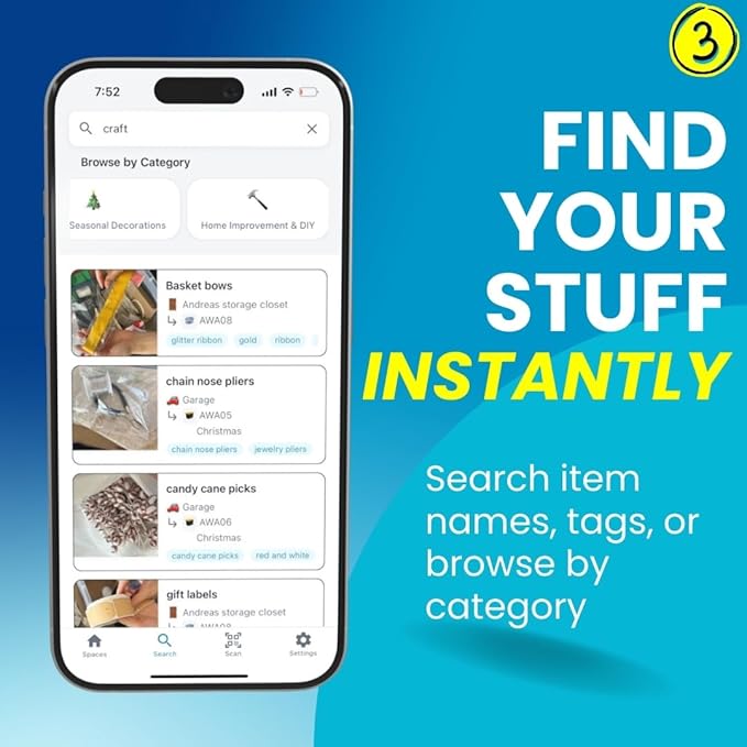 Smart QR Code Labels – AI Auto-Labeling, No Typing! Storage Bins & Moving Containers – iOS and Android App – 48 Color-Coded Stickers (2.5" x 2.5")