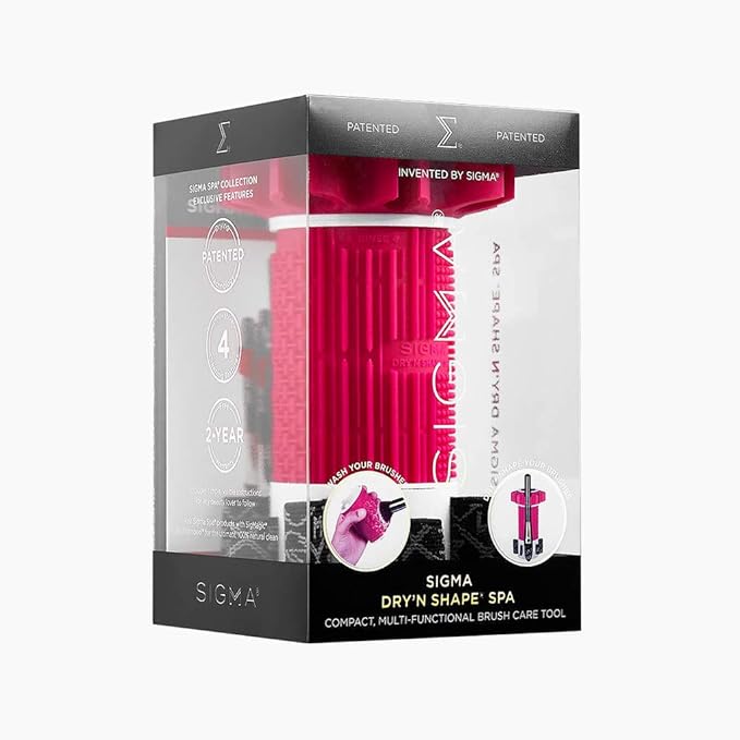 Sigma Beauty Dry'n Shape Spa - Makeup Brush Cleaning Tool - Wash, Dry and Shape to Restore Makeup Brushes - Makeup Brush Cleaner and Shaper - Holds 18 Brushes