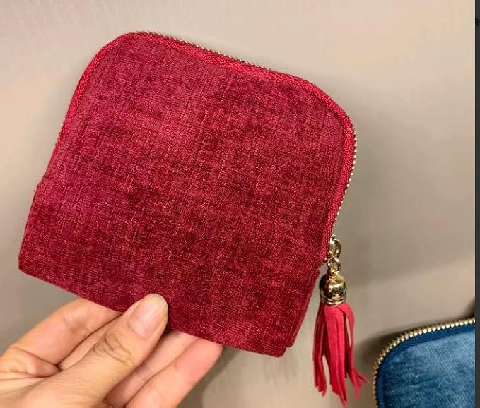 Travel Jewelry Case Organizer for Women Portable Jewelry Box with Zipper Pouches for Rings Necklaces Earrings Bracelets Compact Jewelry Storage for Travel Gift Daily Use (Ruby Red)