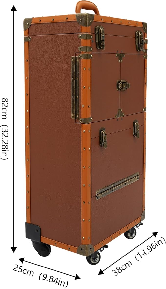 Hairdressing Makeup Case,Hairdressing Rolling Case,Hairstylist Traveling Organiser,Barber Makeup Train Tools Storage Case,Hair Makeup Salon Organizer with Wheels and Password Locks