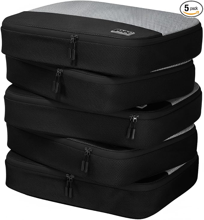 5pc Large Packing Cubes for Travel - Lightweight Luggage Organizer Bags for Suitcases