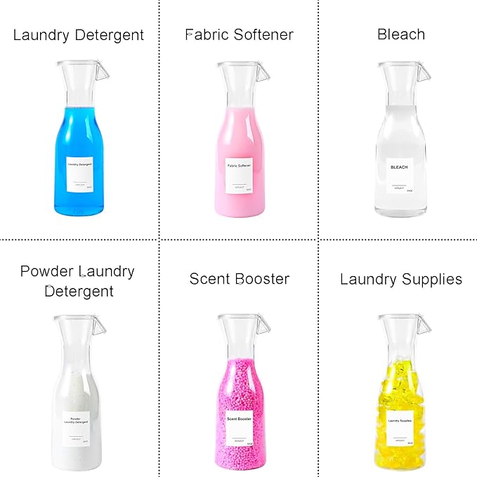 40OZ Laundry Detergent Dispenser, Laundry Soap Dispenser, Fabric Softener Dispenser, Liquid Laundry Detergent Holder Container Organizer, Laundry Room Organization and Storage, 3 Pack