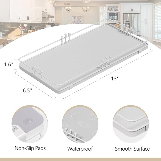 Toilet Paper Basket, Bathroom Basket for Counter Toiletries Towel Decor TP, Toilet Tank Tray, Guest Back of Toilet Organizer Storage, Vanity Tray for Perfume Makeup, Kitchen 13”x6.5” White