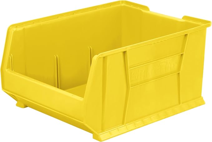 Akro-Mils 30289 Super-Size AkroBins Plastic Storage Bins, Space-Saving Stackable Bins for Garage, Classroom, Warehouse Organization, 24-Inch L x 18-Inch W x 12-Inch H, Yellow, 1-Pack