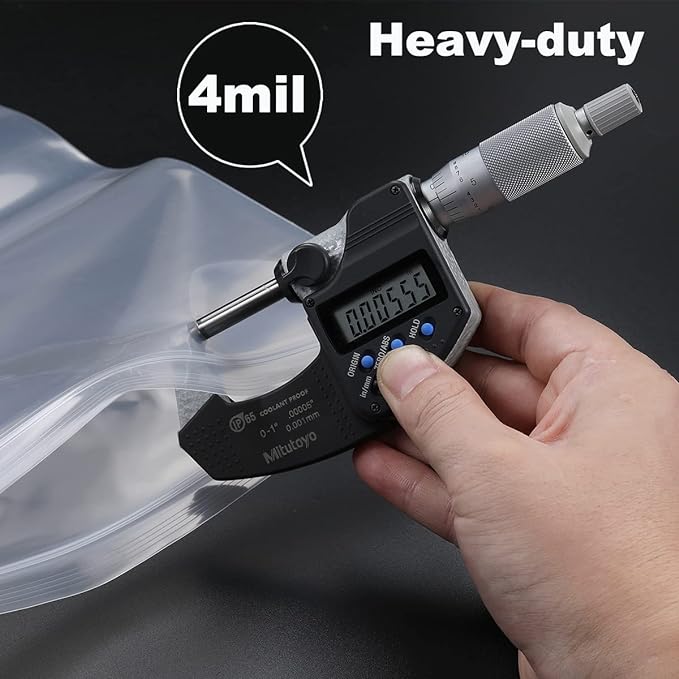 18" x 21" Large Thick 4 Mil Clear Zip Poly Lock Plastic Bags Seal Reclosable Zip Bag Heavy-Duty Clothing T-Shirt Pants Toys Zipper Storage Bags -20 Pack