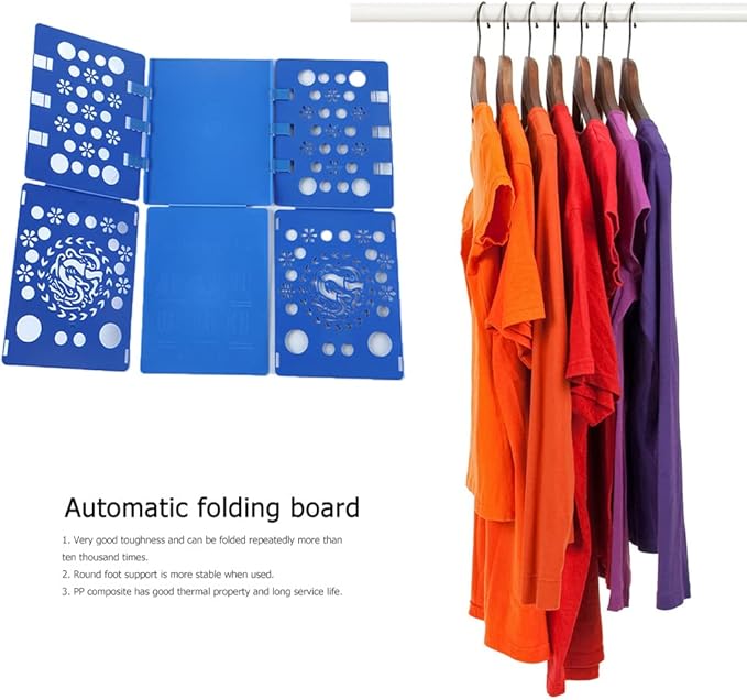 Shirt Folding Board T Shirts Clothes Folder Plastic Laundry Folders Folding Boards Helper Tool for Adults and Children (Royal Blue)