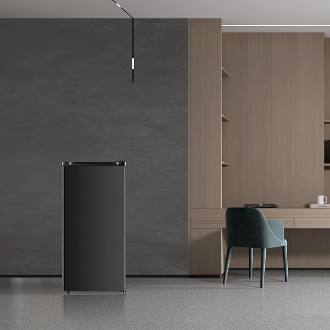 3.1 Cu.Ft Mini Fridge with Freezer, Single Door Mini Refrigerator, 5 Settings Temperature Adjustable, Compact Refrigerator for Apartment,Dorm, Office, Bedroom