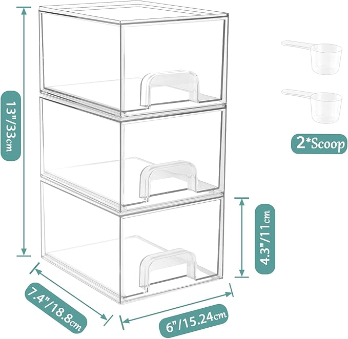 Laundry Pods Container and Laundry Detergent Powder Container Set, Dishwasher Pods Holder Set, Dryer Sheet Holder, Laundry Room Organization and Storage for Booster Beads, 3 PACK