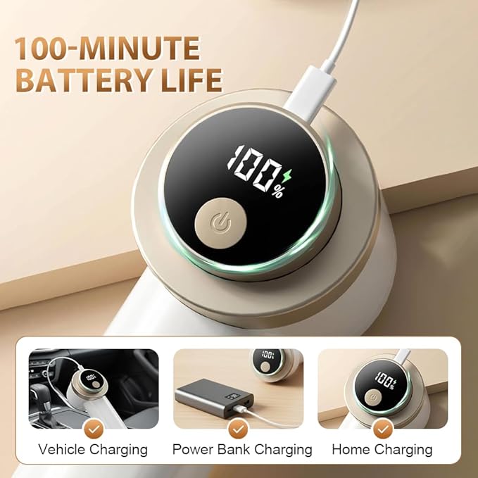 Rechargeable Fabric Shaver for Clothing with Smart LED Display, 2026 New 2 in 1 Suction and Shave Technology Clothes Shaver, Lint Shavers with 3 Speeds for Clothes, Couch, Furniture (C)