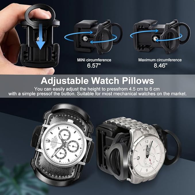Automatic Watch Winder,Double Watch Winder and 8 Extra Storage Display Box with LED Light,Japanese Quiet Motor,Adjustable Watch Pillows,AC Adapter,Father’s Day Gift for Men