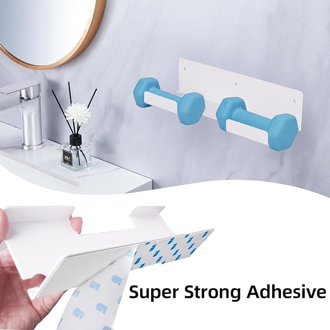 Straightener Holder, 2-Pack Stainless Steel Hair Tool Organizer, Hair Dryer Holder Wall Mount for, Adhesive Curling Iron holder, Straightener Storage for Bathroom White