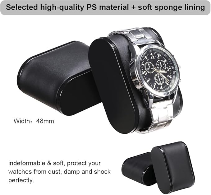 BEWISHOME Watch Case, 12-Slot Watch Box with Large Glass Lid, Wooden Watch Box Organizer for Men, Watch Storage with Removable Watch Pillows, Synthetic Leather Interior, Brown SSH12Y