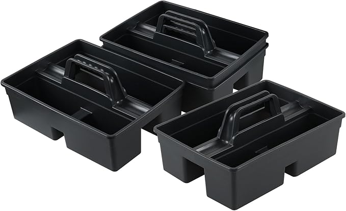 6 Packs Commercial Cleaning Caddy with Handle, Plastic Tool Caddy Supplies Organizer