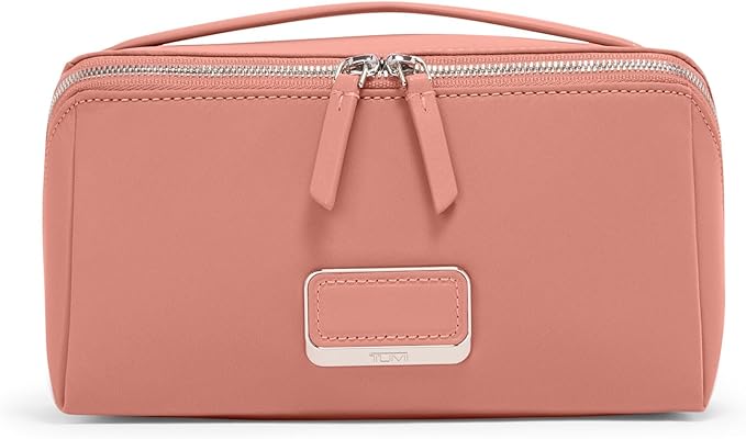 TUMI - Voyageur Dallas Cosmetic Bag - Lay-Flat Travel Makeup Organizer - Packable Travel Kit - Pink Clay