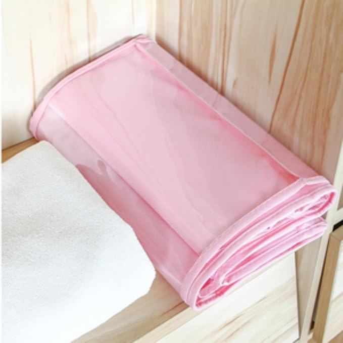 HAN SHENG 6 Pockets Clear Handbag & Purse Organizer Hanging Bag Storage - Space Saving Hanging Shelf for Closet, Wardrobe, Over Door (1 Pack, Pink)