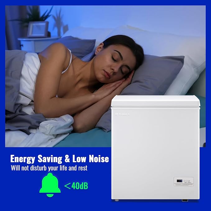 4.0 Cu.ft Chest Freezer with Electronic Panel, Accurate Temperature Display to 1 ℉, White Deep Freezing Machine with 2 Removable Baskets, Compact Size for Any Space