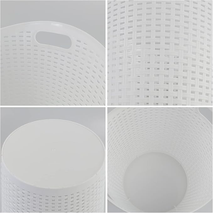6-Pack 30 L Plastic Laundry Hamper, Large Plastic Storage Basket, White