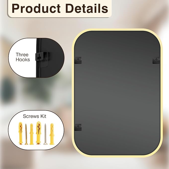 FICTOR Bathroom Vanity Mirror for Wall, 2 Pack 28" x 40" Rectangle Bathroom Mirror for Over Sink, Metal Framed, Hangs Horizontally or Vertically(Gold)
