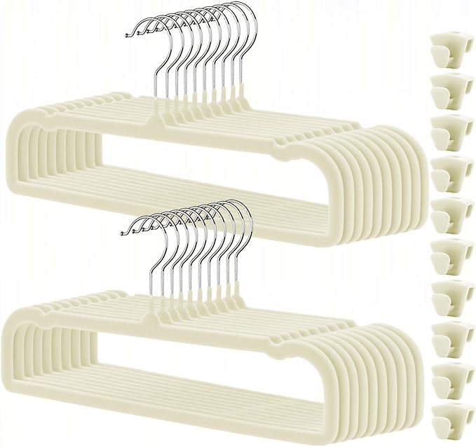 Velvet Pants Hangers 20 Pack,Premium Non Slip Velvet Hangers,Thin Space Saving Slim Clothes Hangers with 360° Swivel Hook,13.77inch