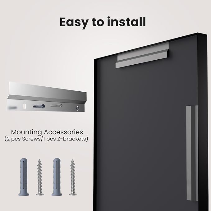LOAAO Black Bathroom Mirror 30"X36" for Wall, Rectangle Bathroom Vanity Mirror, Tempered Glass, Hangs Vertically or Horizontally, Easy to Install, Modern Design