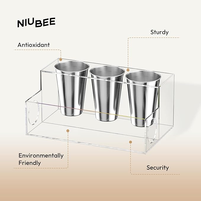 NIUBEE Hair Tool Organizer, Clear Acrylic Hair Dryer and Styling Organizer, Bathroom Countertop Blow Dryer Holder, Vanity Caddy Storage Stand for Accessories, Makeup, Toiletries