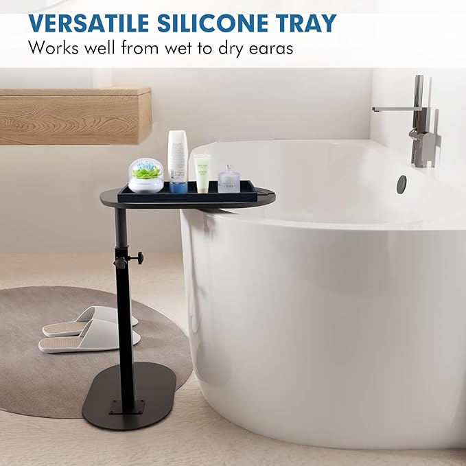 Bloss Vanity Tray with Soap Dish - 11.8" BathroomTrays, Silicone Vanity Tray, Marble Countertop Trays, Toilet Tank Tray, Kitchen Counter Trays