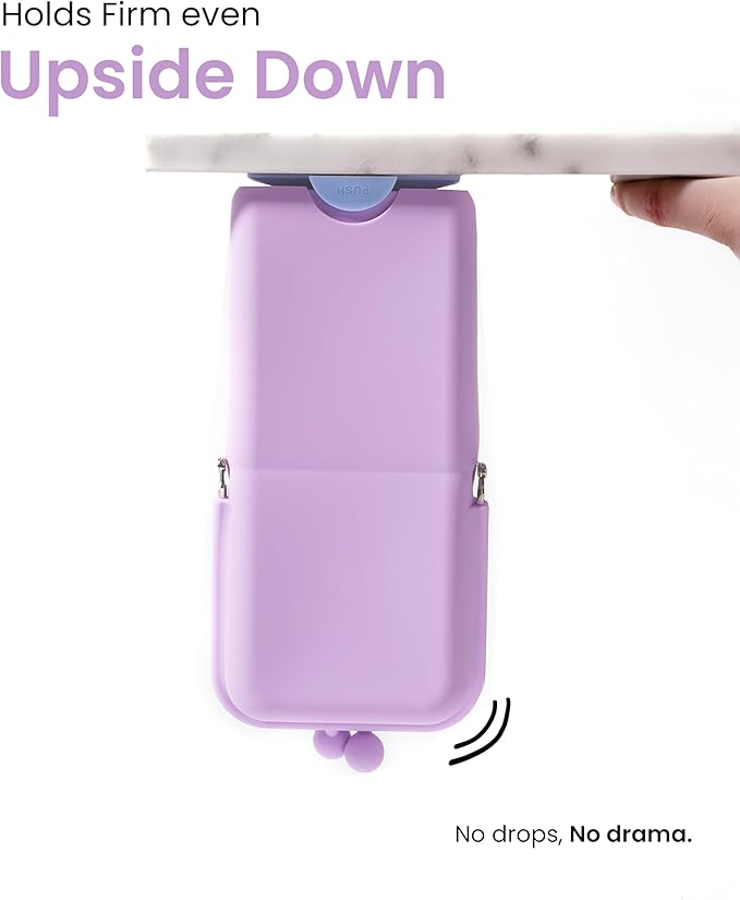 APT 1101 Makeup Brush Holder Travel Cosmetic Bag with Suction Base, Portable Cosmetic Organizer for Travel & Home, Organizer for Brushes, Beauty Tools & Accessories (Lavender)