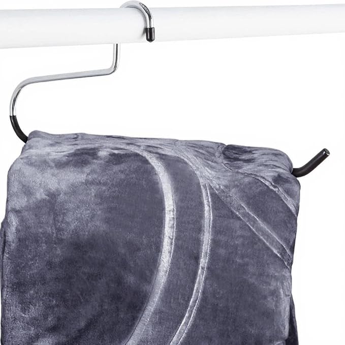 BuyDBest -Stainless Steel Hanger Set of 9, Heavy Duty Hanger for bedspreads, Blankets, tablecloths, linens, Large Towels