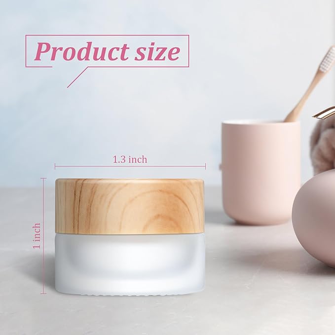 Geiserailie 60 Pieces Glass Cosmetic Containers Empty Sample Jars with Leak Proof Lids Makeup Sample Containers for Lotion Cream Cosmetic (5 Gram)