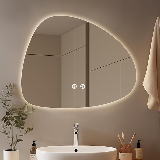 WallBeyond LED Bathroom Mirror with Lights, 20 x 25 Inch Led Bathroom Vanity Mirror for Wall, Anti Fog Mirror for Bathroom, 3 Colors and Dimmable Light