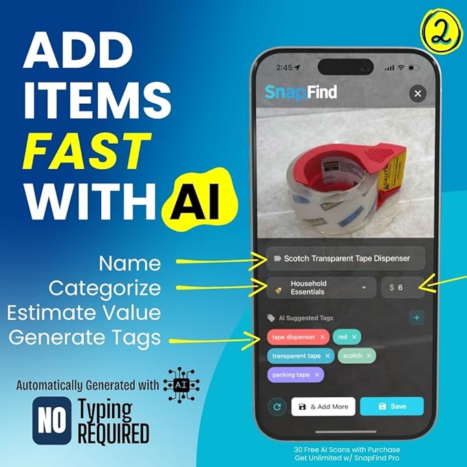 Smart QR Code Labels – AI Auto-Labeling, No Typing! Storage Bins & Moving Containers – iOS and Android – 48 White Stickers (2.5" x 2.5")