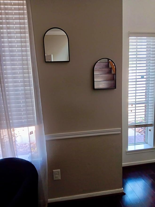 Small Silver Arch Mirror Wall-Mounted 10x13 inch Arched Mirror for Decor