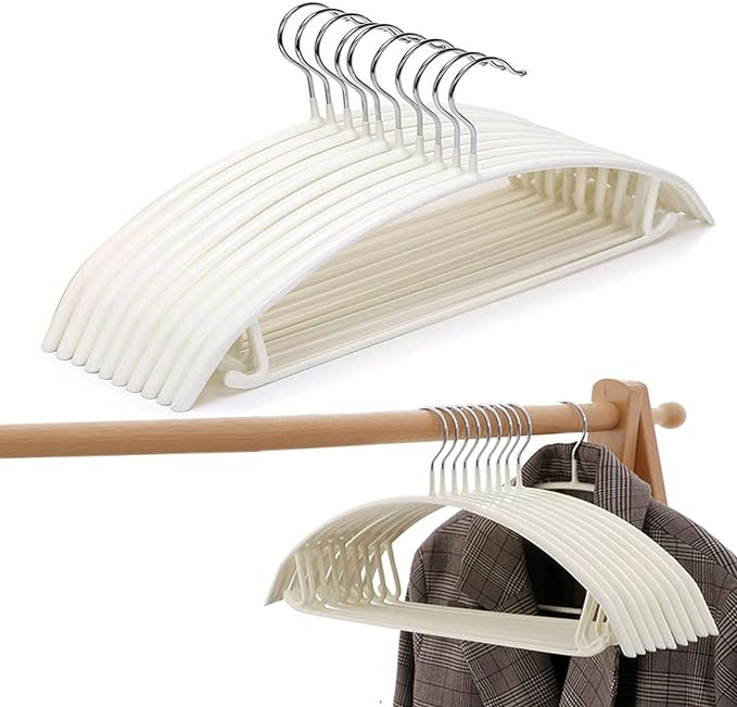 Contour Metal No Bumps Hanger - Suit, Coat & Sweater Hanger (Pack of 110, White)