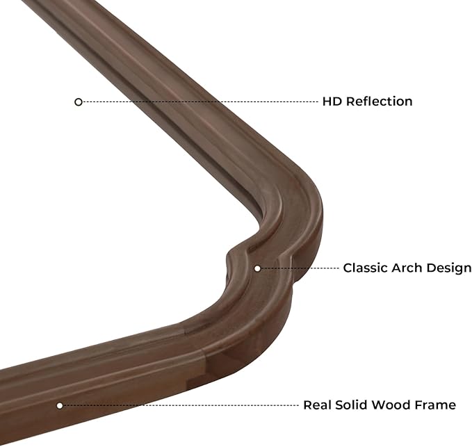 HOMECOOKIN Wood Bathroom Mirrors for Wall Mounted, 30" x 40" Rustic Wood Frame Wall Mirrors Decorative for Living Room or Bedroom Vanity Mirror (Walnut) B