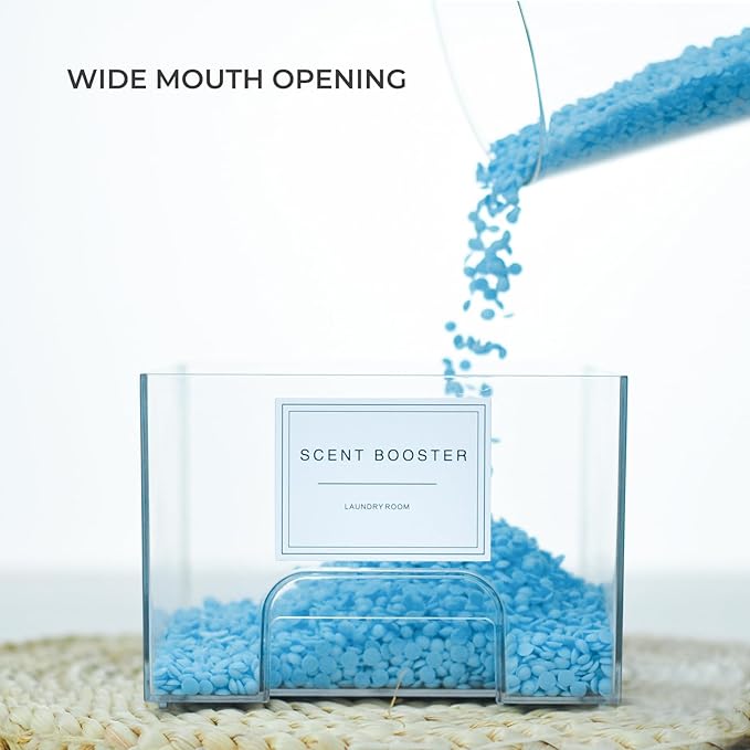 4 Pack Laundry Room Organization and Storage Containers with Labels, Stackable Clear Plastic Storage Drawers for Dryer Sheet Holder, Laundry Pods Container, Laundry Room Decor for Organizing