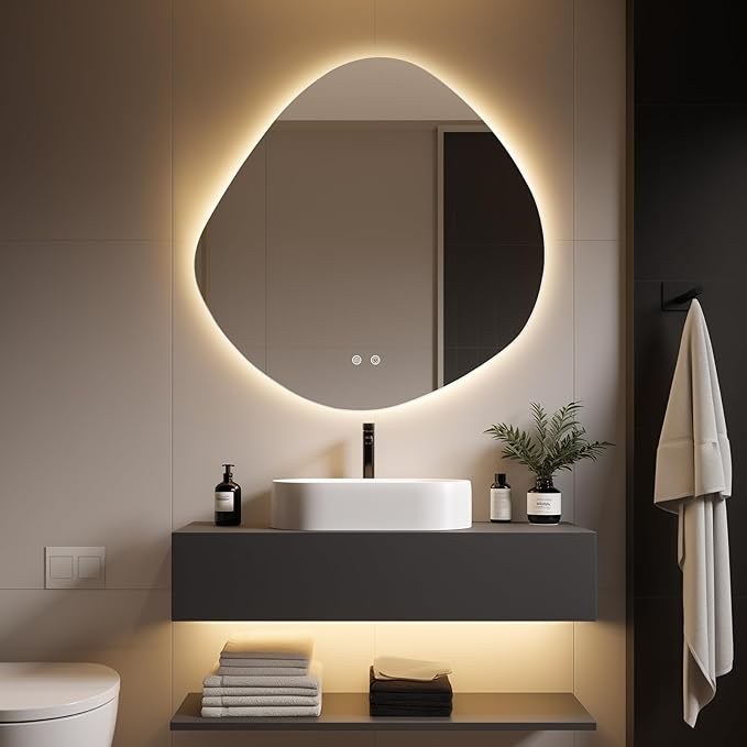 WallBeyond LED Bathroom Mirror with Lights, 30 x 30 Inch Led Bathroom Vanity Mirror for Wall, Anti Fog Mirror for Bathroom, 3 Colors and Dimmable Light, Horizontal/Vertical