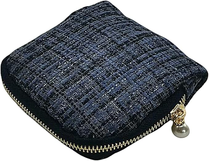 Small Travel Jewelry Case - Jewelry Travel Organizer Bag with Tassel Zipper for Bracelets, Necklaces, Bangles, Jewelry Organizer Storage Bag Gift for Women Girls - LJB002-Dark Blue