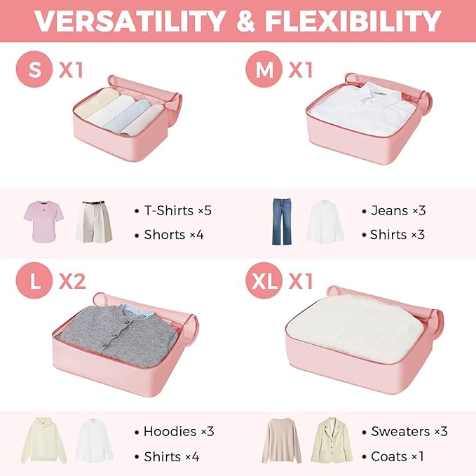 BAGAIL 9 Set Packing Cubes with Packing List Luggage Packing Organizers for Travel Accessories